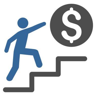 İş adımları düz vektör simgesi