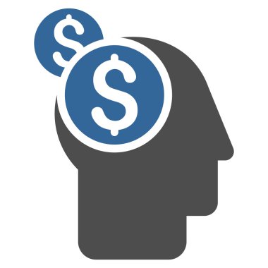 İş düşünme düz vektör simgesi