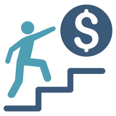 İş adımları düz vektör simgesi