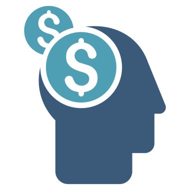 İş düşünme düz vektör simgesi