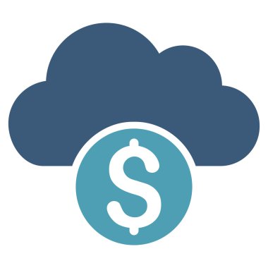 Bulut bankacılık düz vektör simgesi