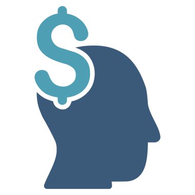 Ticari akıl düz vektör simgesi