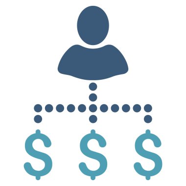 Kişi ödeme düz vektör simgesi