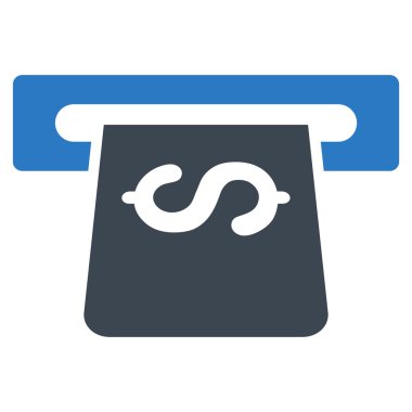 atm düz vektör simgesi