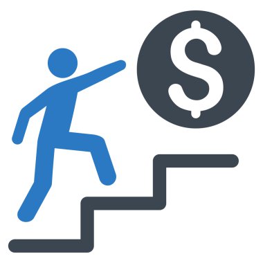 İş adımları düz vektör simgesi