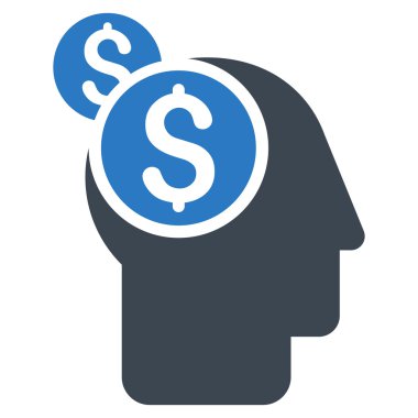 İş düşünme düz vektör simgesi