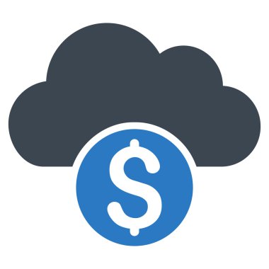 Bulut bankacılık düz vektör simgesi