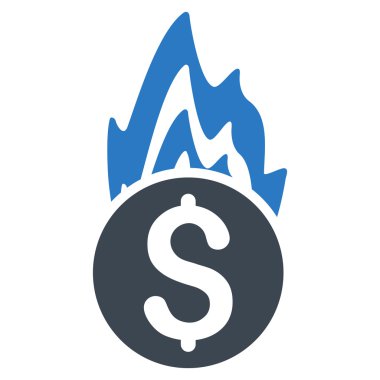 Yangın hasarı düz vektör simgesi