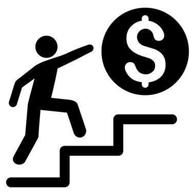 İş adımları düz vektör simgesi