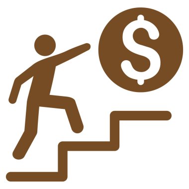 İş adımları düz vektör simgesi