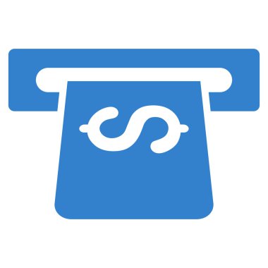 atm düz vektör simgesi