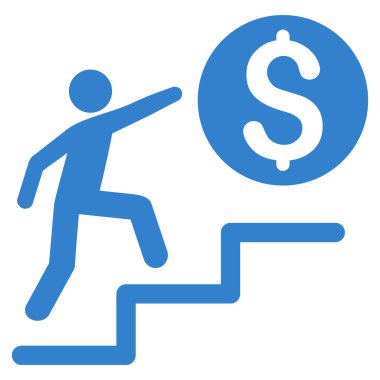 İş adımları düz vektör simgesi