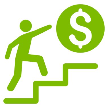 İş adımları düz vektör simgesi