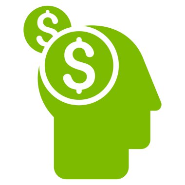 İş düşünme düz vektör simgesi