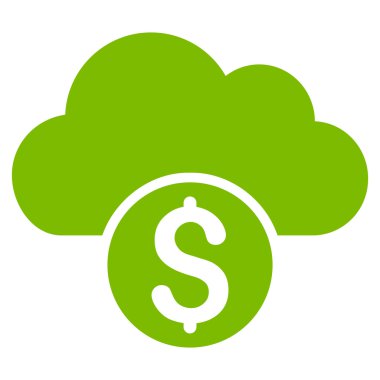 Bulut bankacılık düz vektör simgesi