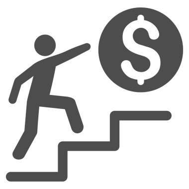 İş adımları düz vektör simgesi