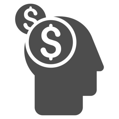 İş düşünme düz vektör simgesi