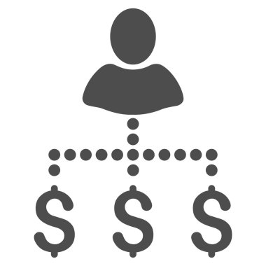 Kişi ödeme düz vektör simgesi