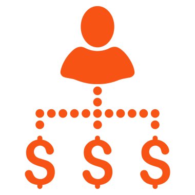 Kişi ödeme düz vektör simgesi