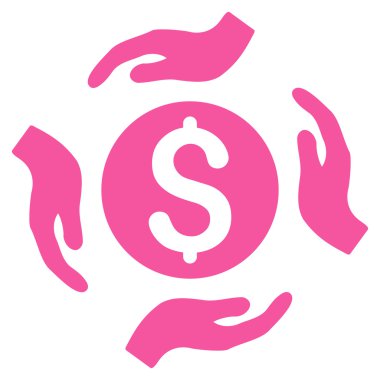 Para bakım el düz vektör simgesi