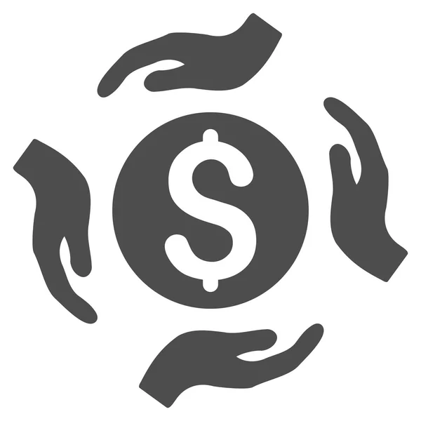 Mãos de cuidado de dinheiro Flat Vector Icon —  Vetores de Stock