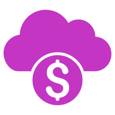 Bulut bankacılık düz vektör simgesi