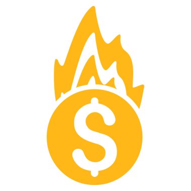 Yangın hasarı düz vektör simgesi