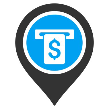 ATM Terminal işaretçi düz glif simgesi