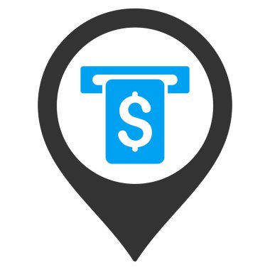 Banka Atm Marker düz glif simgesi