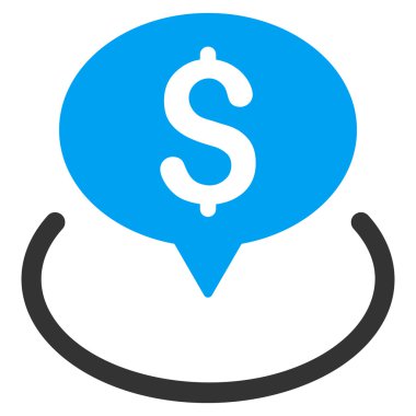 Banka yer düz glif simgesi