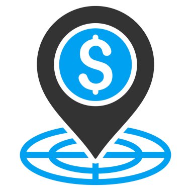 Banka yer düz glif simgesi