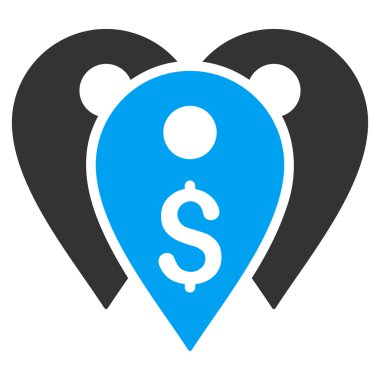 Banka işaretleri düz glif simgesi