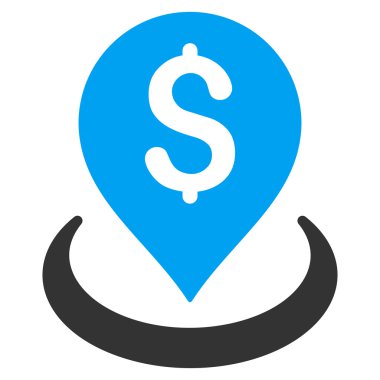 Banka yerleşim düz glif simgesi