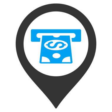 Para işaretçi düz glif simgesi