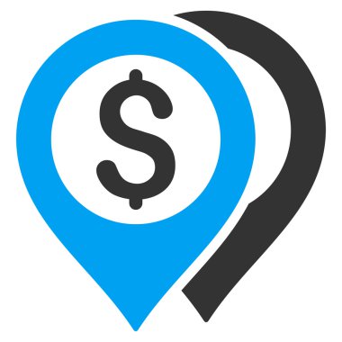 Doları banka işaretleri düz glif simgesi