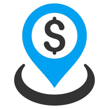 Doları yerleşim düz glif simgesi