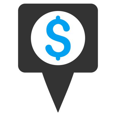 Para harita işaretleyici düz glif simgesi