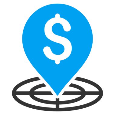 Para hedef düz glif simgesini