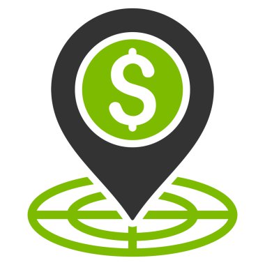 Banka yer düz glif simgesi