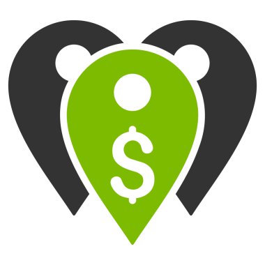 Banka işaretleri düz glif simgesi