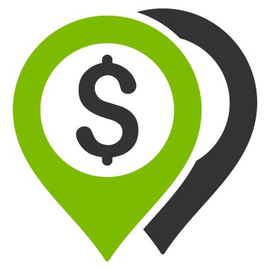 Doları banka işaretleri düz glif simgesi