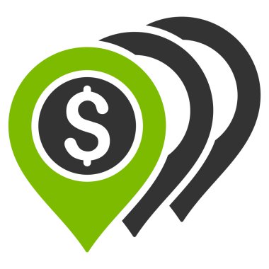 Dolar işaretleri düz glif simgesi