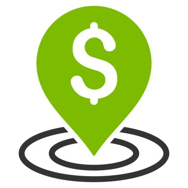 Doları düz glif simgesi yerleştir