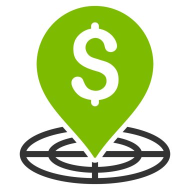 Para hedef düz glif simgesini