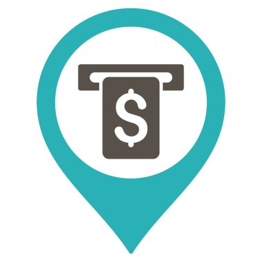 Banka Atm Marker düz glif simgesi