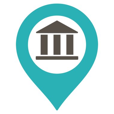 Banka Binası işaretçi düz glif simgesi
