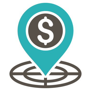 Banka yer düz glif simgesi