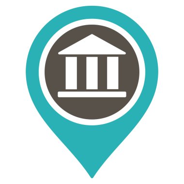 Banka harita işaretçi düz glif simgesi