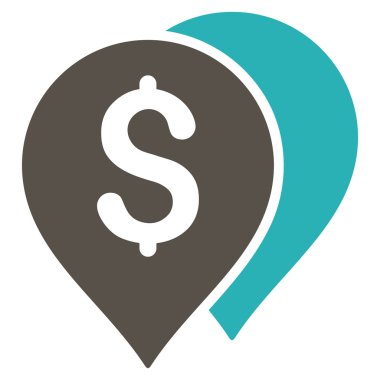 Banka işaretleri düz glif simgesi