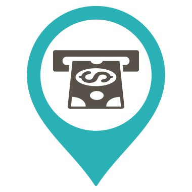 Para işaretçi düz glif simgesi